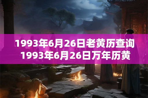 1993年6月26日老黄历查询 1993年6月26日万年历黄道吉日