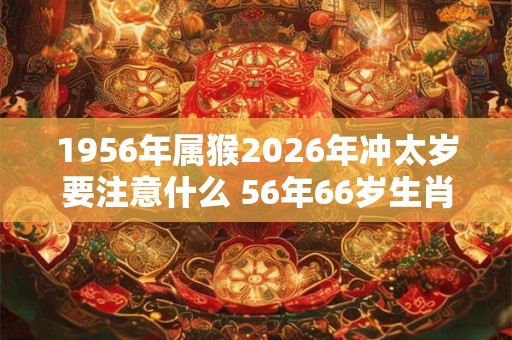 1956年属猴2026年冲太岁要注意什么 56年66岁生肖猴逢虎年运势如何 1956年属猴2026年冲太岁要注意什么 56年66岁生肖猴逢虎年运势如何