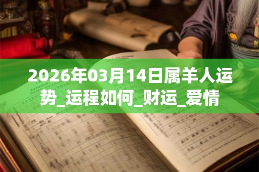 2026年03月14日属羊人运势_运程如何_财运_爱情 2026年03月14日属羊人运势_运程如何_财运_爱情