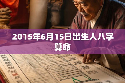 2015年6月15日出生人八字算命 2015年6月15日出生人八字算命