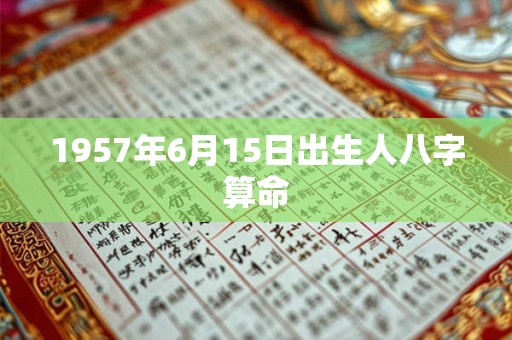 1957年6月15日出生人八字算命 1957年6月15日出生人八字算命