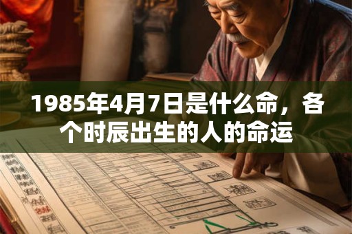 1985年4月7日是什么命,各个时辰出生的人的命运 1985年4月7日是什么命,各个时辰出生的人的命运