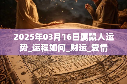 2025年03月16日属鼠人运势_运程如何_财运_爱情 2025年03月16日属鼠人运势_运程如何_财运_爱情