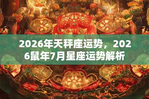 2026年天秤座运势,2026鼠年7月星座运势解析 2026年天秤座运势,2026鼠年7月星座运势解析