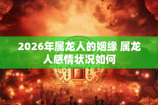 2026年属龙人的姻缘 属龙人感情状况如何