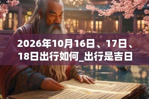 2026年10月16日、17日、18日出行如何_出行是吉日吗
