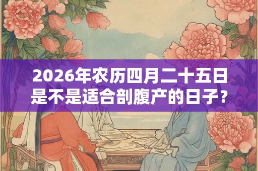 2026年农历四月二十五日是不是适合剖腹产的日子？