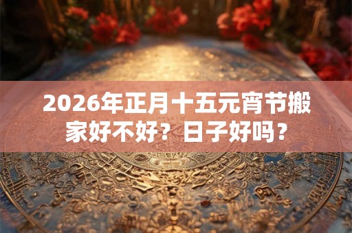 2026年正月十五元宵节搬家好不好？日子好吗？