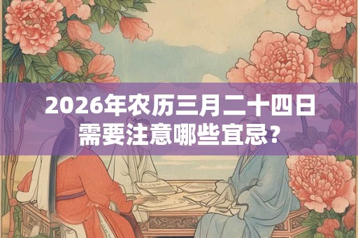 2026年农历三月二十四日需要注意哪些宜忌？