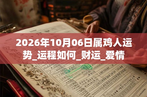 2026年10月06日属鸡人运势_运程如何_财运_爱情