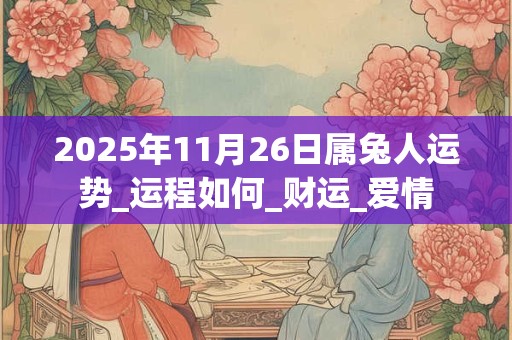2025年11月26日属兔人运势_运程如何_财运_爱情 2025年11月26日属兔人运势_运程如何_财运_爱情