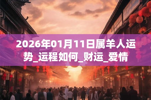2026年01月11日属羊人运势_运程如何_财运_爱情 2026年01月11日属羊人运势_运程如何_财运_爱情