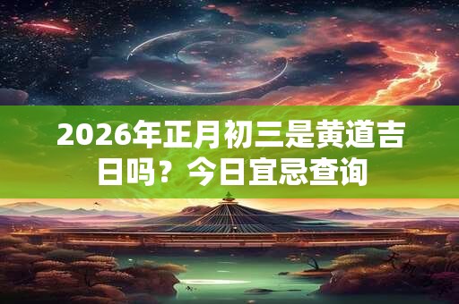 2026年正月初三是黄道吉日吗?今日宜忌查询 2026年正月初三是黄道吉日吗?今日宜忌查询