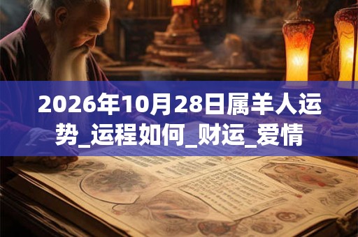 2026年10月28日属羊人运势_运程如何_财运_爱情