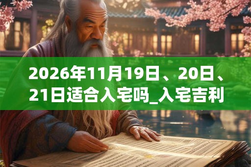2026年11月19日、20日、21日适合入宅吗_入宅吉利吗