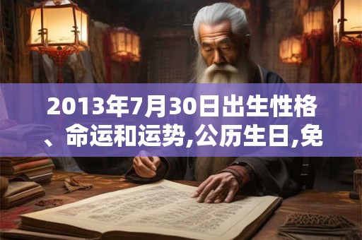 2013年7月30日出生性格、命运和运势,公历生日,免费算命 2013年7月30日出生性格、命运和运势,公历生日,免费算命