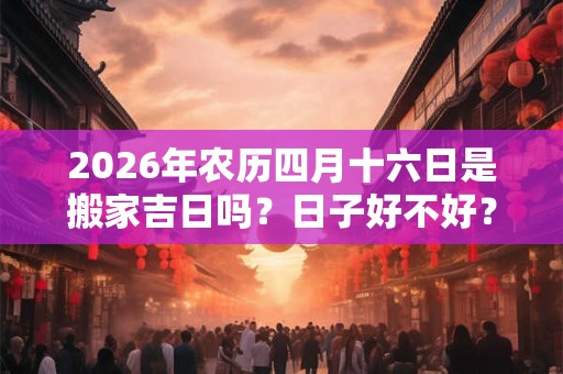 2026年农历四月十六日是搬家吉日吗？日子好不好？