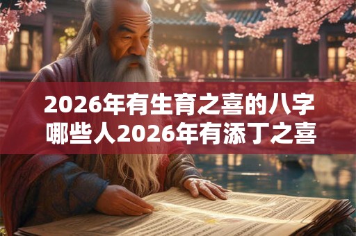 2026年有生育之喜的八字 哪些人2026年有添丁之喜 2026年有生育之喜的八字 哪些人2026年有添丁之喜