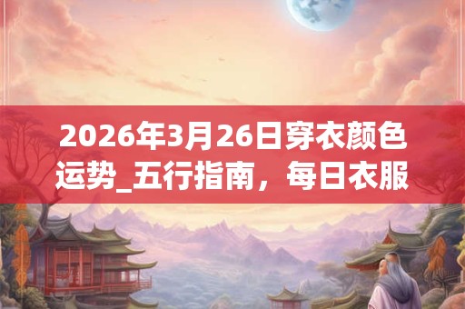 2026年3月26日穿衣颜色运势_五行指南,每日衣服颜色幸运色 2026年3月26日穿衣颜色运势_五行指南,每日衣服颜色幸运色