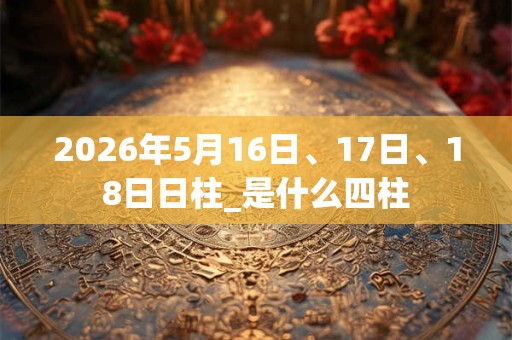 2026年5月16日、17日、18日日柱_是什么四柱 2026年5月16日、17日、18日日柱_是什么四柱