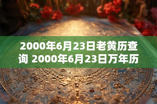 2000年6月23日老黄历查询 2000年6月23日万年历黄道吉日 2000年6月23日老黄历查询 2000年6月23日万年历黄道吉日