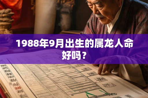 1988年9月出生的属龙人命好吗？