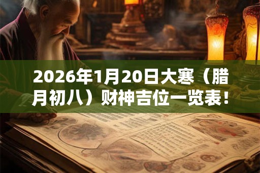 2026年1月20日大寒(腊月初八)财神吉位一览表! 2026年1月20日大寒(腊月初八)财神吉位一览表!