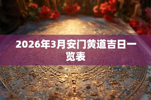 2026年3月安门黄道吉日一览表