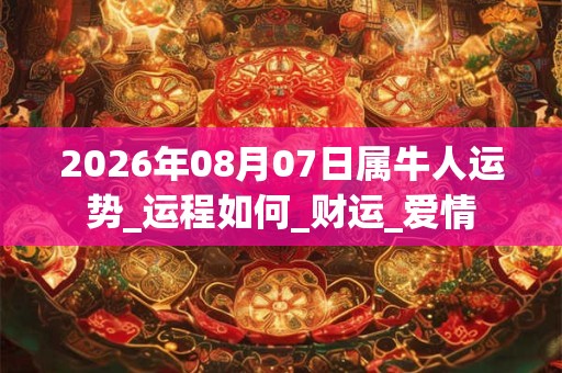 2026年08月07日属牛人运势_运程如何_财运_爱情 2026年08月07日属牛人运势_运程如何_财运_爱情