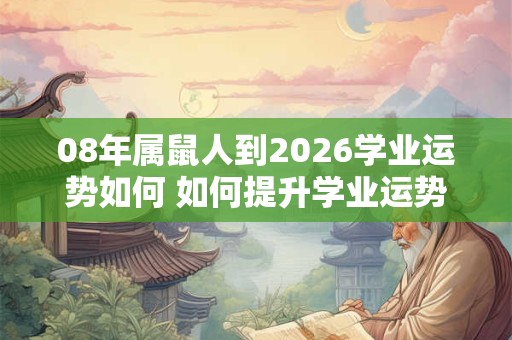 08年属鼠人到2026学业运势如何 如何提升学业运势 08年属鼠人到2026学业运势如何 如何提升学业运势