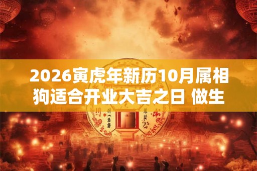 2026寅虎年新历10月属相狗适合开业大吉之日 做生意开业良机