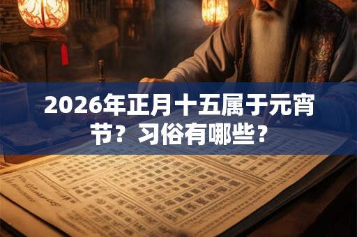 2026年正月十五属于元宵节?习俗有哪些? 2026年正月十五属于元宵节?习俗有哪些?