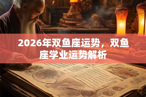 2026年双鱼座运势,双鱼座学业运势解析 2026年双鱼座运势,双鱼座学业运势解析