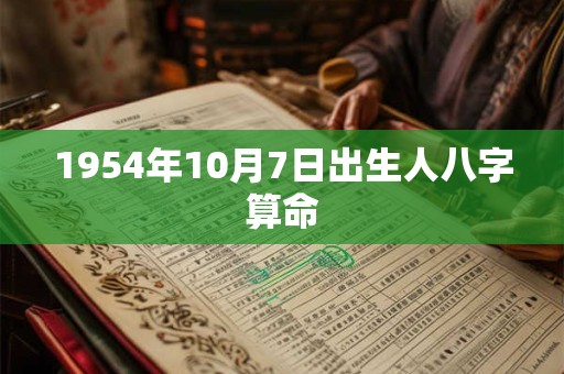 1954年10月7日出生人八字算命