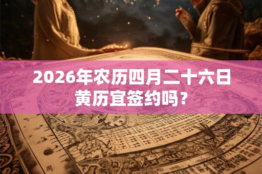 2026年农历四月二十六日黄历宜签约吗？