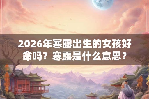 2026年寒露出生的女孩好命吗？寒露是什么意思？