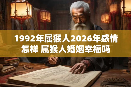 1992年属猴人2026年感情怎样 属猴人婚姻幸福吗 1992年属猴人2026年感情怎样 属猴人婚姻幸福吗