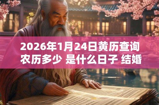 2026年1月24日黄历查询 农历多少 是什么日子 结婚吉时 2026年1月24日黄历查询 农历多少 是什么日子 结婚吉时