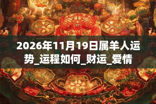 2026年11月19日属羊人运势_运程如何_财运_爱情 2026年11月19日属羊人运势_运程如何_财运_爱情