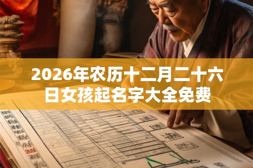 2026年农历十二月二十六日女孩起名字大全免费 2026年农历十二月二十六日女孩起名字大全免费