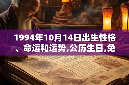 1994年10月14日出生性格、命运和运势,公历生日,免费算命 1994年10月14日出生性格、命运和运势,公历生日,免费算命
