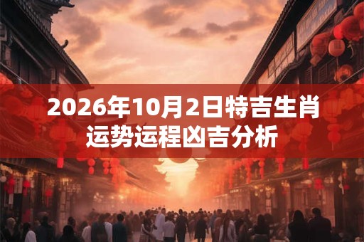 2026年10月2日特吉生肖运势运程凶吉分析 2026年10月2日特吉生肖运势运程凶吉分析