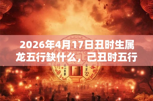 2026年4月17日丑时生属龙五行缺什么，己丑时五行缺什么