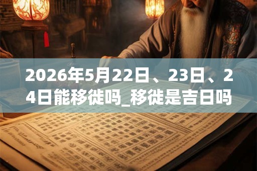 2026年5月22日、23日、24日能移徙吗_移徙是吉日吗