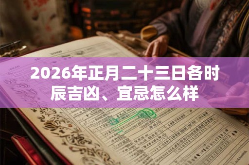 2026年正月二十三日各时辰吉凶、宜忌怎么样 2026年正月二十三日各时辰吉凶、宜忌怎么样