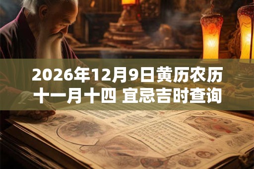 2026年12月9日黄历农历十一月十四 宜忌吉时查询 2026年12月9日黄历农历十一月十四 宜忌吉时查询