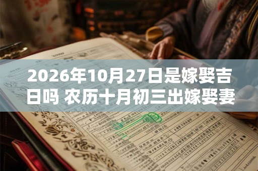 2026年10月27日是嫁娶吉日吗 农历十月初三出嫁娶妻如何 2026年10月27日是嫁娶吉日吗 农历十月初三出嫁娶妻如何