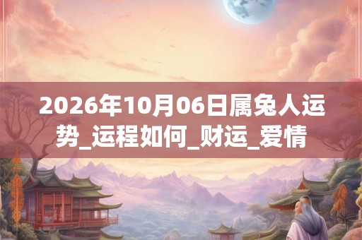 2026年10月06日属兔人运势_运程如何_财运_爱情 2026年10月06日属兔人运势_运程如何_财运_爱情