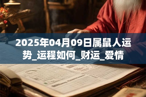2025年04月09日属鼠人运势_运程如何_财运_爱情 2025年04月09日属鼠人运势_运程如何_财运_爱情