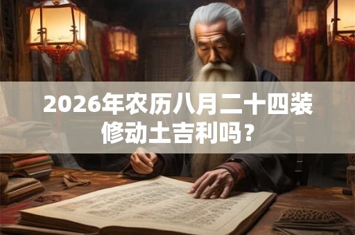2026年农历八月二十四装修动土吉利吗？